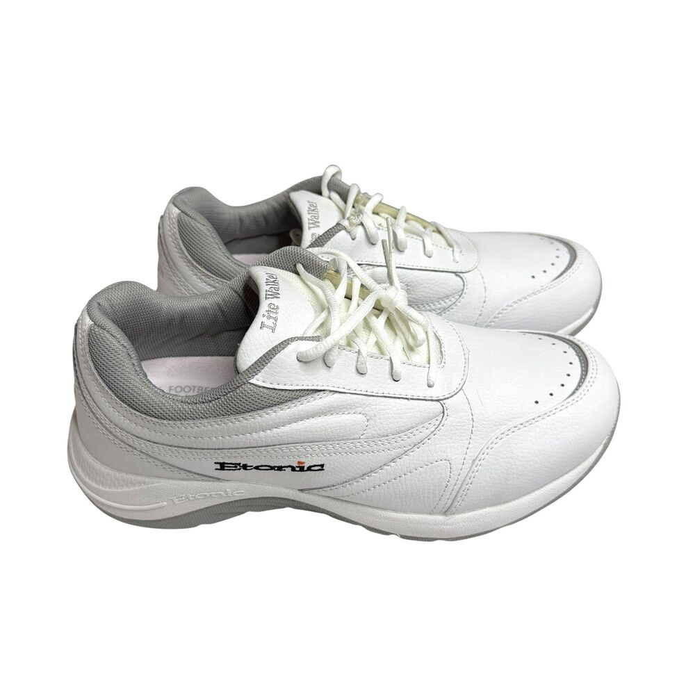 Etonic Lite Walker Sneaker Shoe Leather Mens White 9.5 4E Extra Wide NIB
